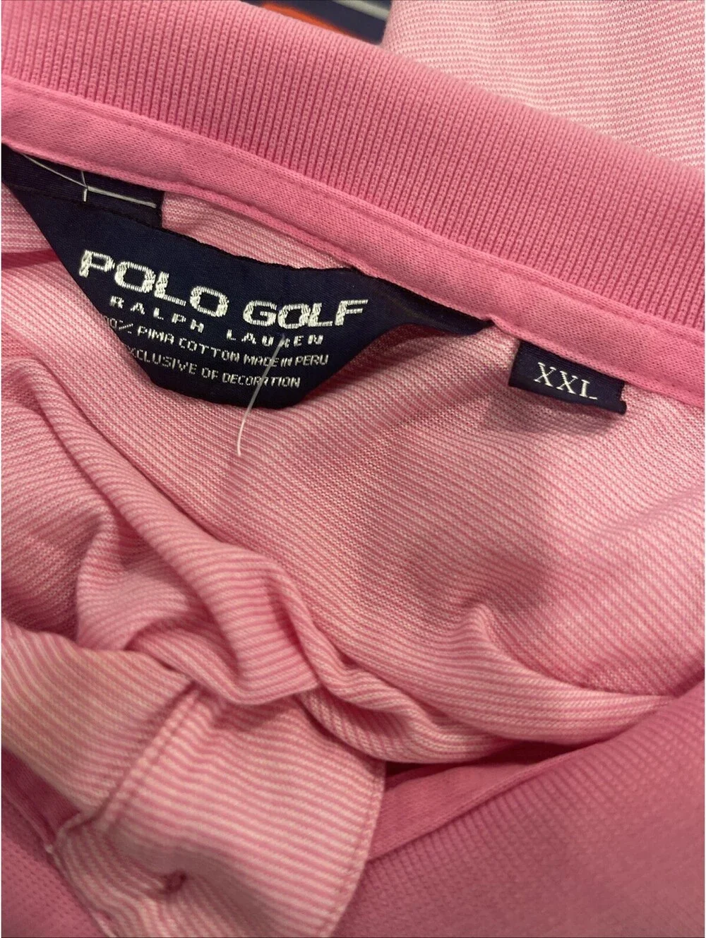 Polo Golf Ralp Lauren 100% Pima Cotton Polo Pink Size XXL